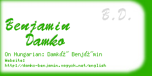 benjamin damko business card